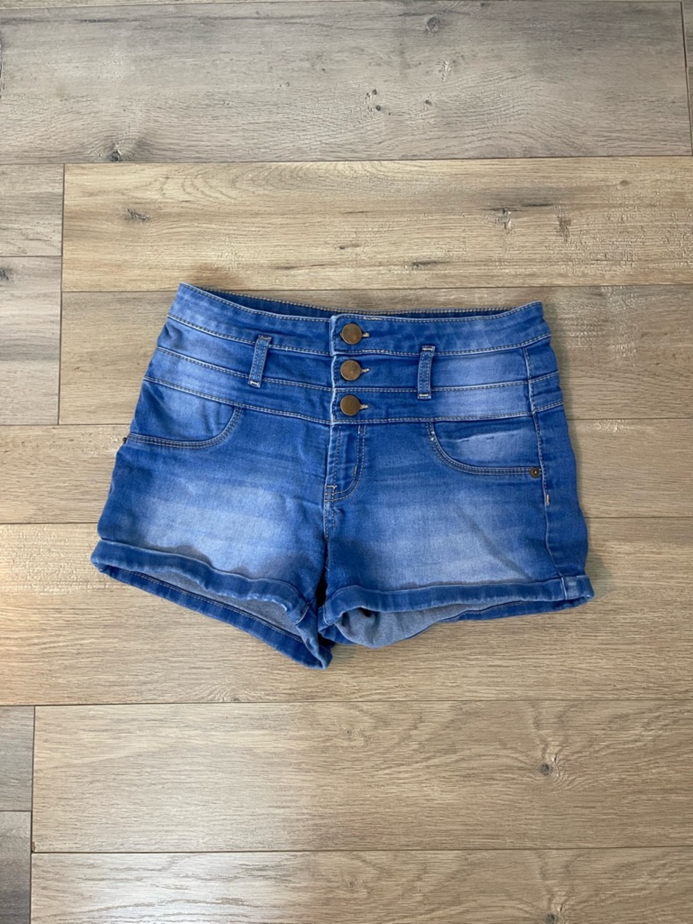 Women’s High-Waist Blue Denim Shorts